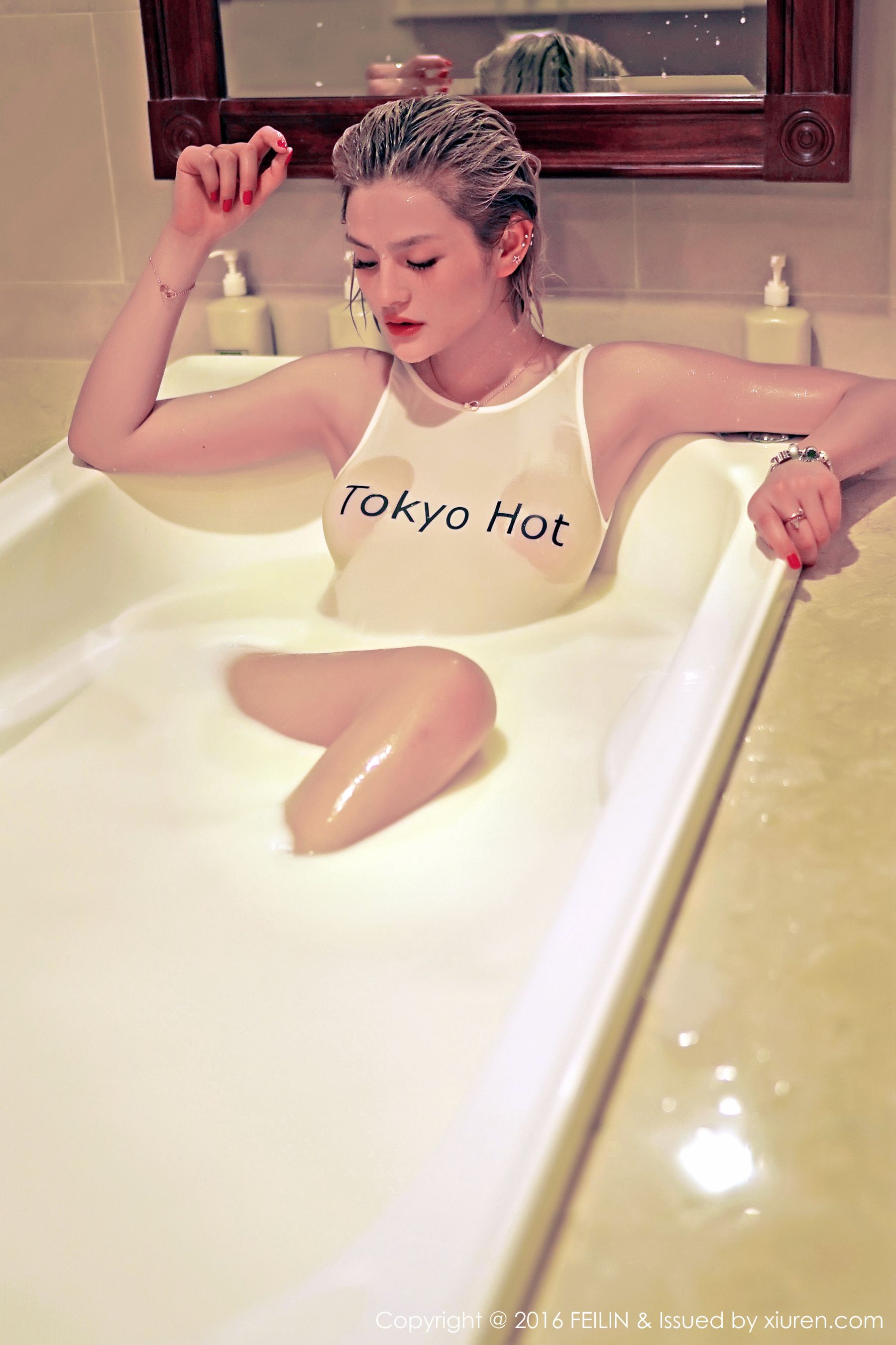 史雯Swan《Tokyo Hot湿身+蕾丝内衣》 [嗲囡囡FEILIN] Vol.037 写真集5