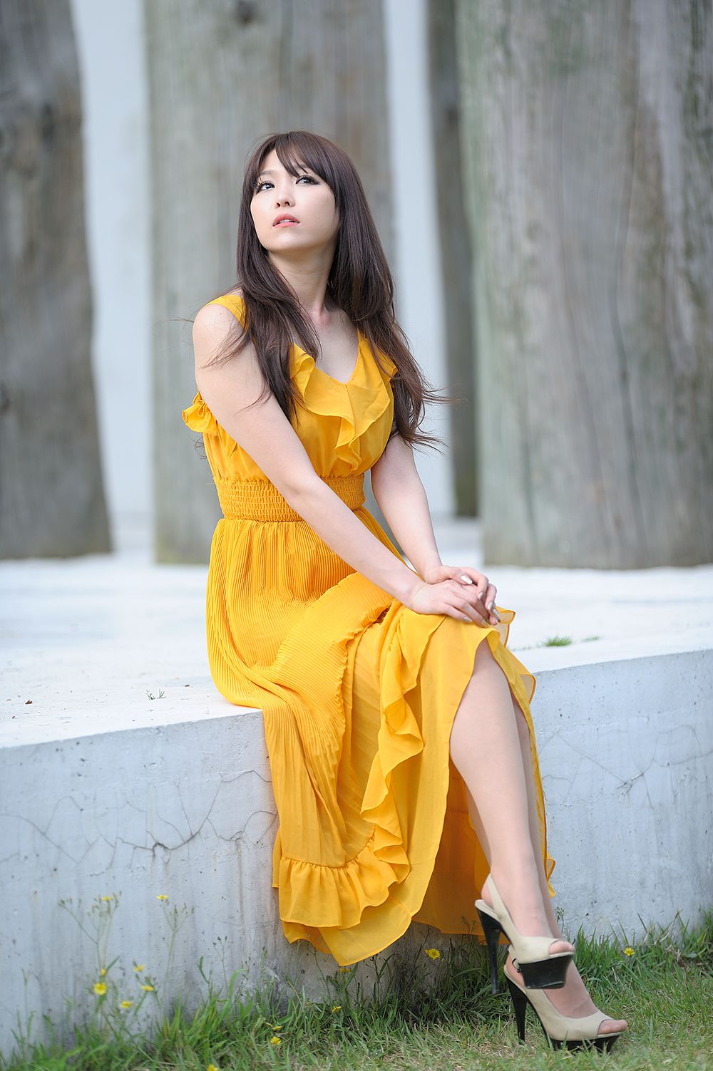 李二慧《外拍气质黄色长裙系列》写真集2